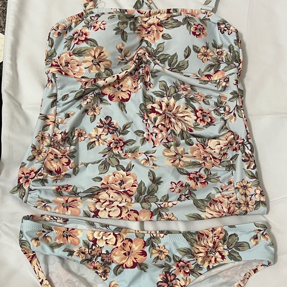 Floral Two-Piece Maternity Swimsuit